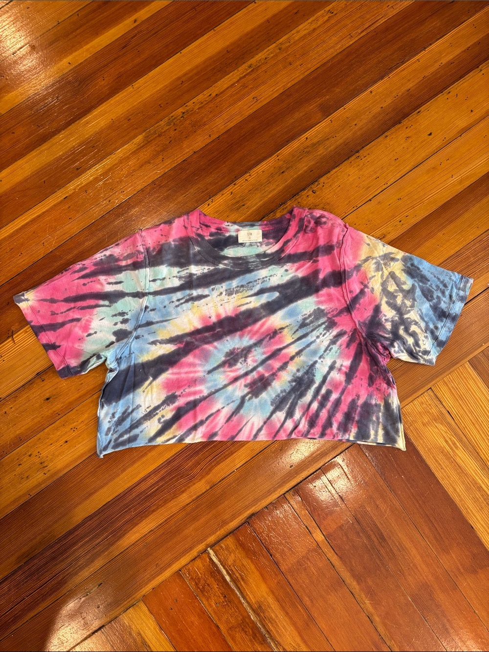 T.La Multicolor Tie-Dye Short Sleeve Tee - Pink, Blue, Black
